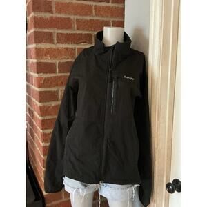 Hi-Tec Black Outdoor Jacket Gorpcore Hiking Windbreaker Zip Up Utility Coat, L